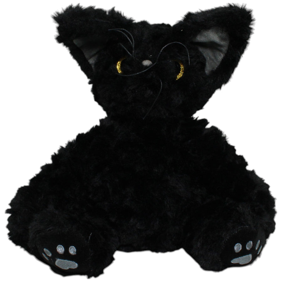 Schwarze Devon Rex Katze mit Glitzer-Augen