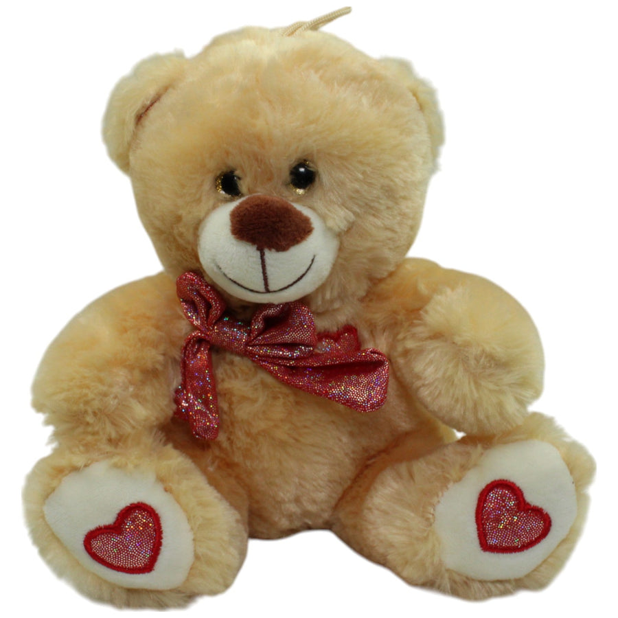 Heller Teddybär mit roter Schleife