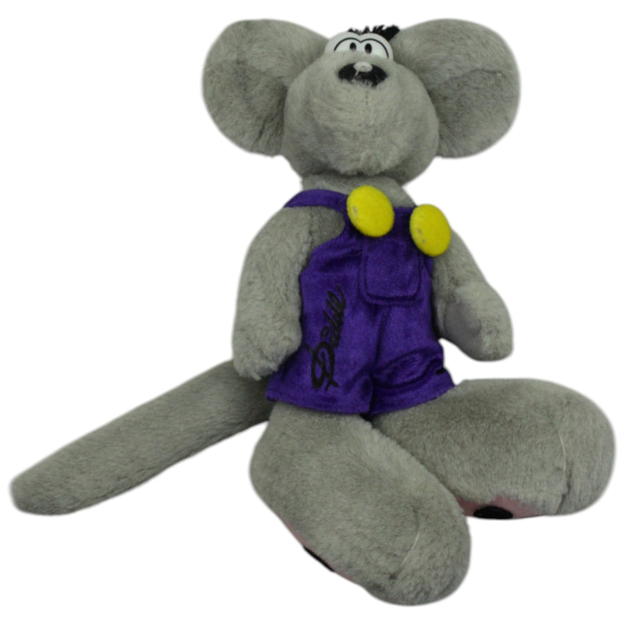 Graue Diddl-Maus in lila Latzhose, klein