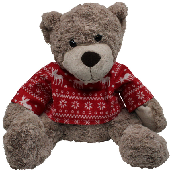 XL Teddybär mit Weihnachts-Pullover
