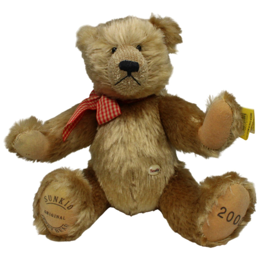 Teddybär mit beweglichen Gliedern & roter Schleife