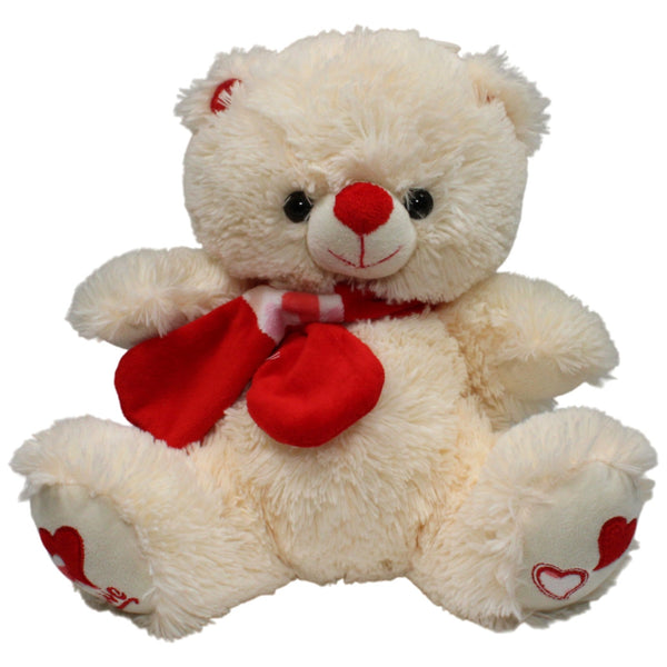 Großer beiger Teddybär mit "Love" am Fuß