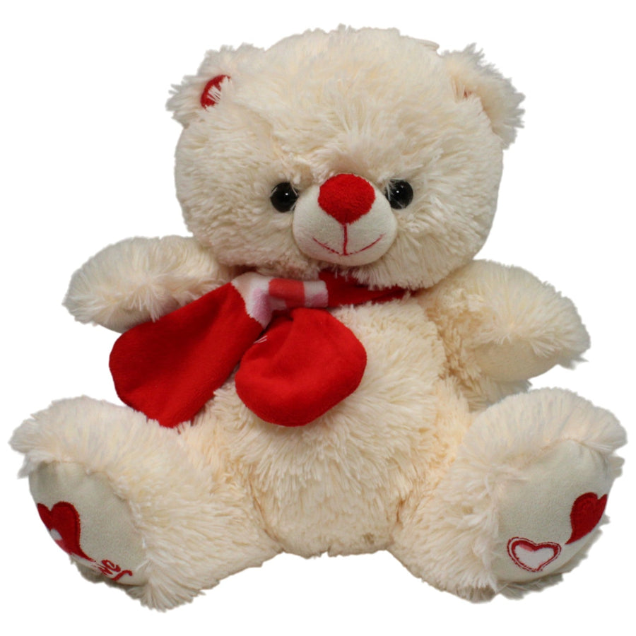 Großer beiger Teddybär mit "Love" am Fuß