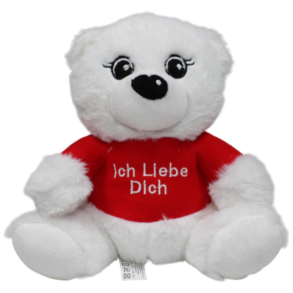 Weißer Teddybär mit Shirt "Ich Liebe Dich"