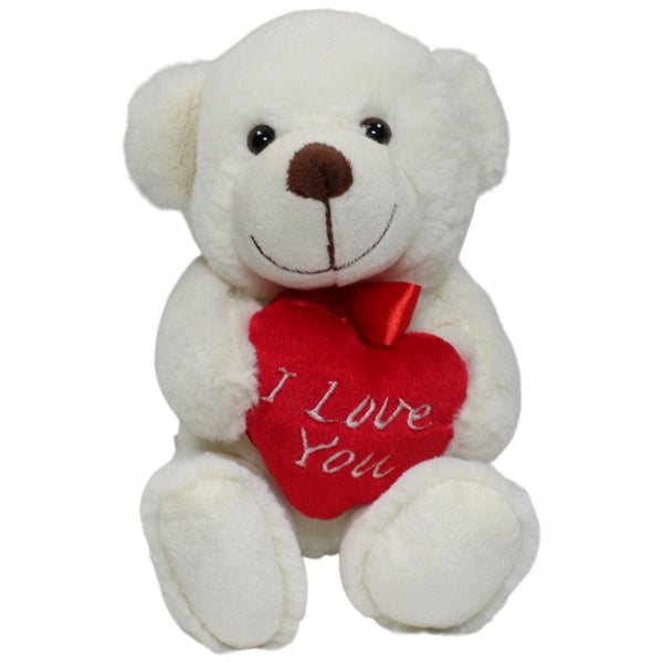 Cine Star, weißer Teddybär mit Herz "I LOVE YOU"