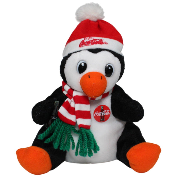 Coca Cola Pinguin mit Flasche & Schal, sitzend