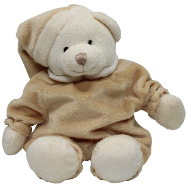 Hübscher Teddy im Schlafanzug mit Zipfelmütze, beige