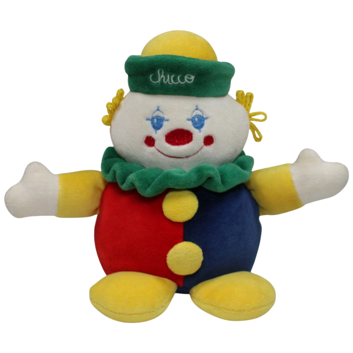 123000017294 Chicco Happy Color, süßer Clown mit Rassel Kuscheltier Kumpel Leo 23cm _Vintage_ Gebraucht