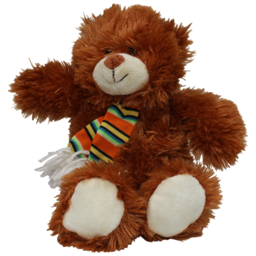 Teddybär mit gestreiftem Schal