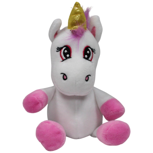 Weißes Einhorn mit lila Schweif