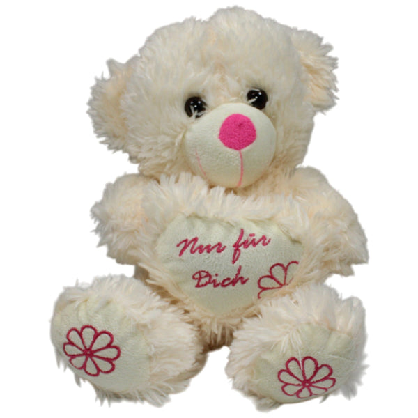 Großer zotteliger Teddybär mit Herz "Nur für Dich"