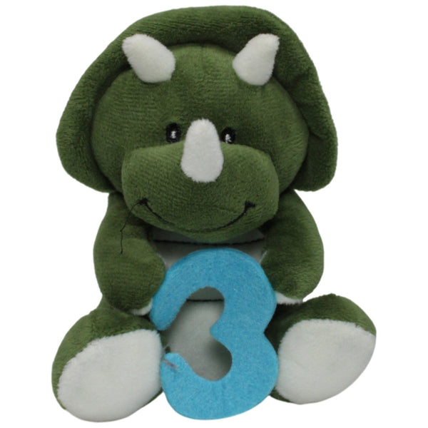 Grüner Triceratops mit Zahl 3