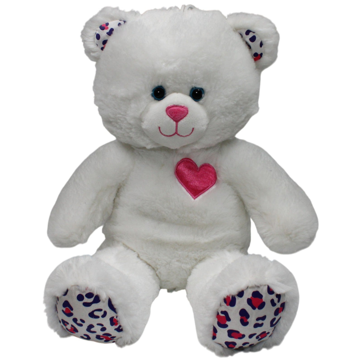 123000017709 ALIKI Weißer XL Teddy mit Leoparden - Muster Kuscheltier Kumpel Leo 45cm Gebraucht Kuscheltier