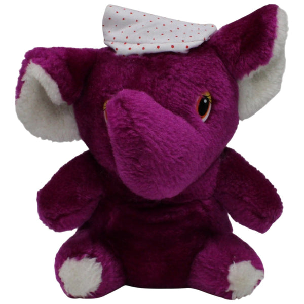 Lila Elefant mit Zipfelmütze, sitzend