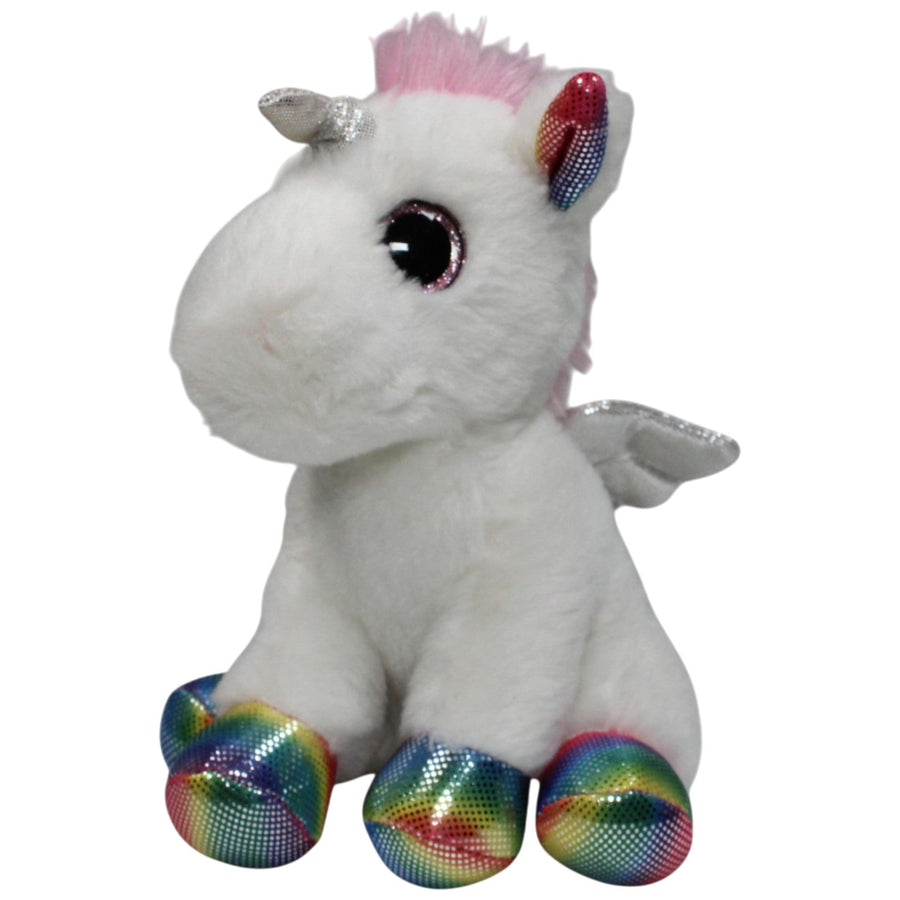 Sparkle Tales, weißes Geflügeltes Einhorn mit Regenbogen-Hufen