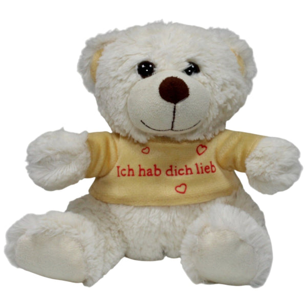 Kuschel-Freunde, weißer Teddybär mit Shirt "Ich hab dich lieb"