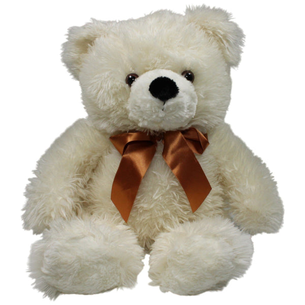 Weißer Teddy mit goldener Schleife, XL