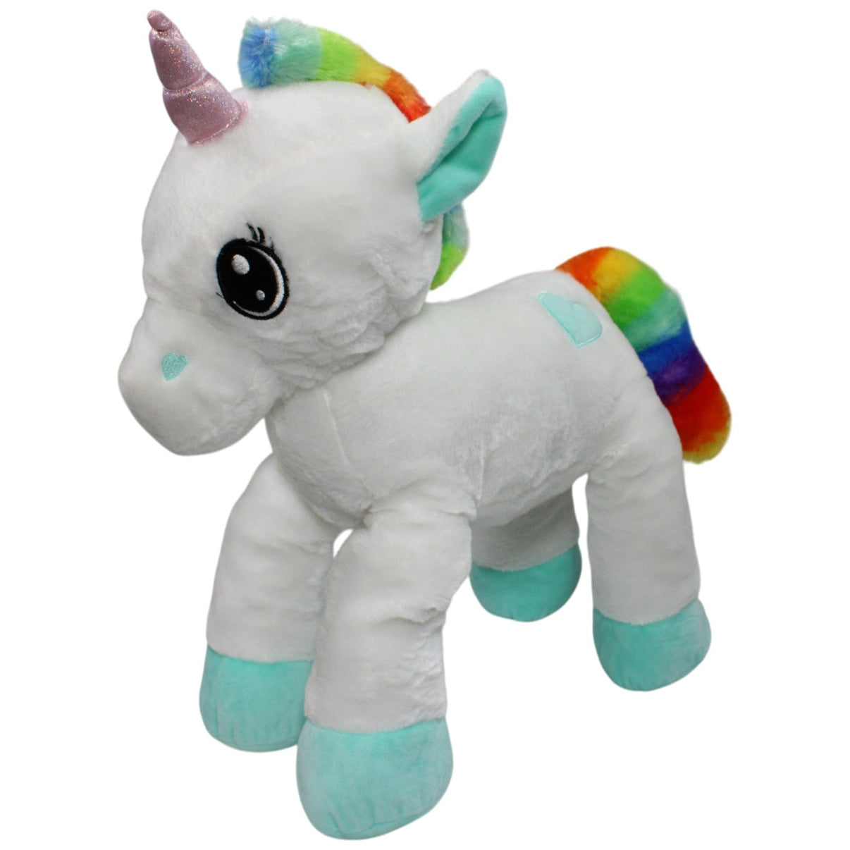 123000018080 Ernstings family XL Einhorn mit Regenbogen Mähne, weiß Kuscheltier Kumpel Leo 45cm Blau ebay - 20 - stofftiere