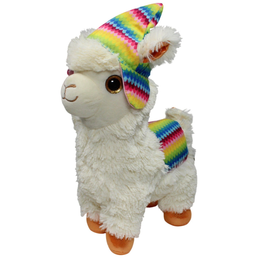 Flos Toys, großes Lama mit bunter Mütze & Sattel