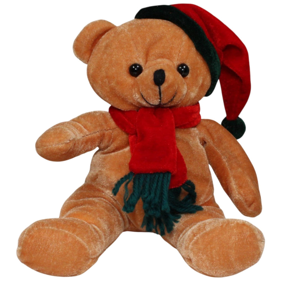 Teddy mit roter Zipfelmütze & Schal, sitzend