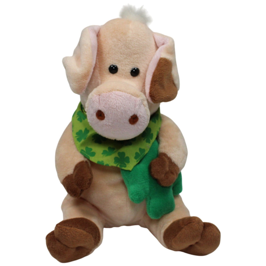 Glücks-Schwein mit Klee-Blatt und Halstuch