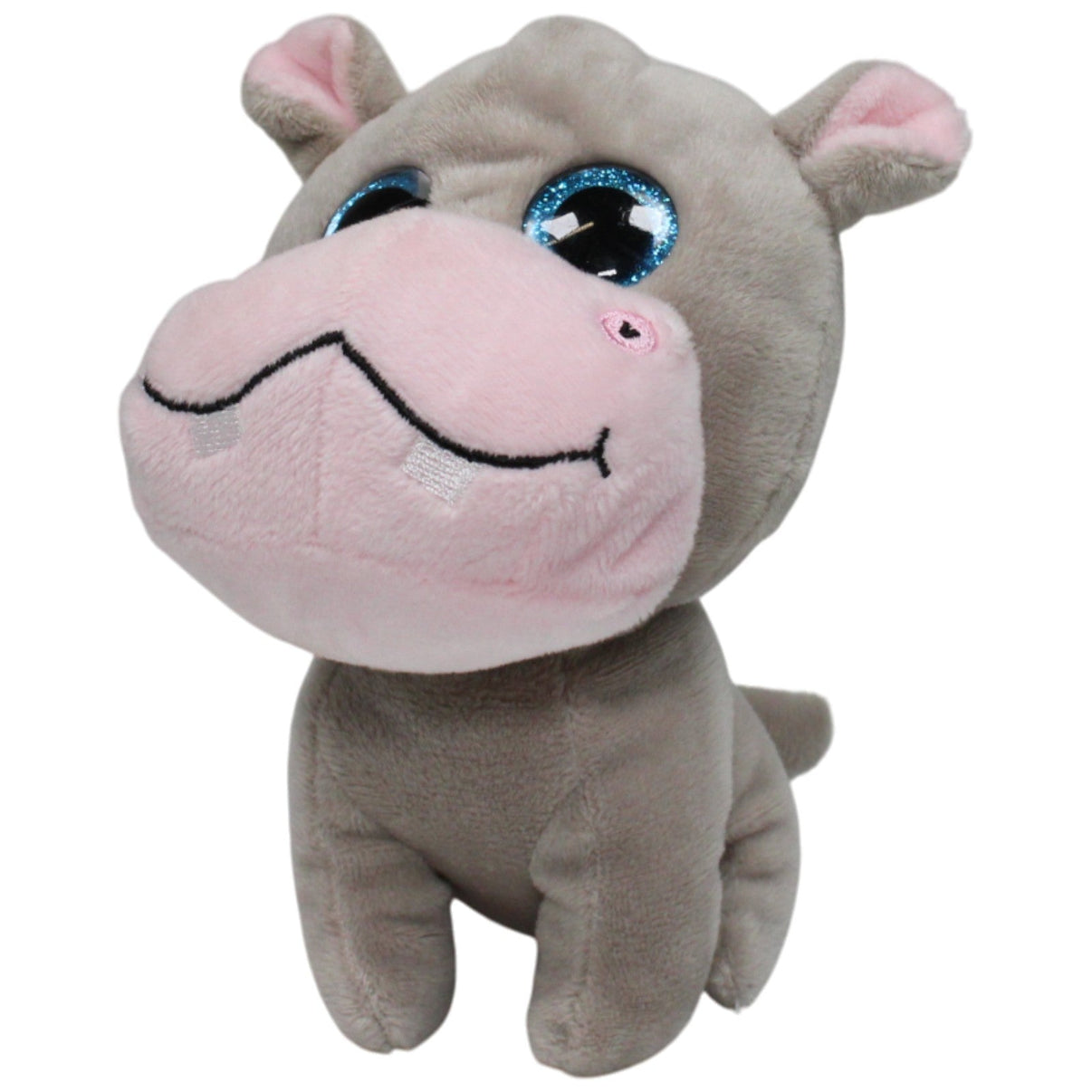 123000018338 Unbekannt Sitzendes Nilpferd mit Glitzer - Augen Kuscheltier Kumpel Leo 15cm ebay - stofftiere Gebraucht