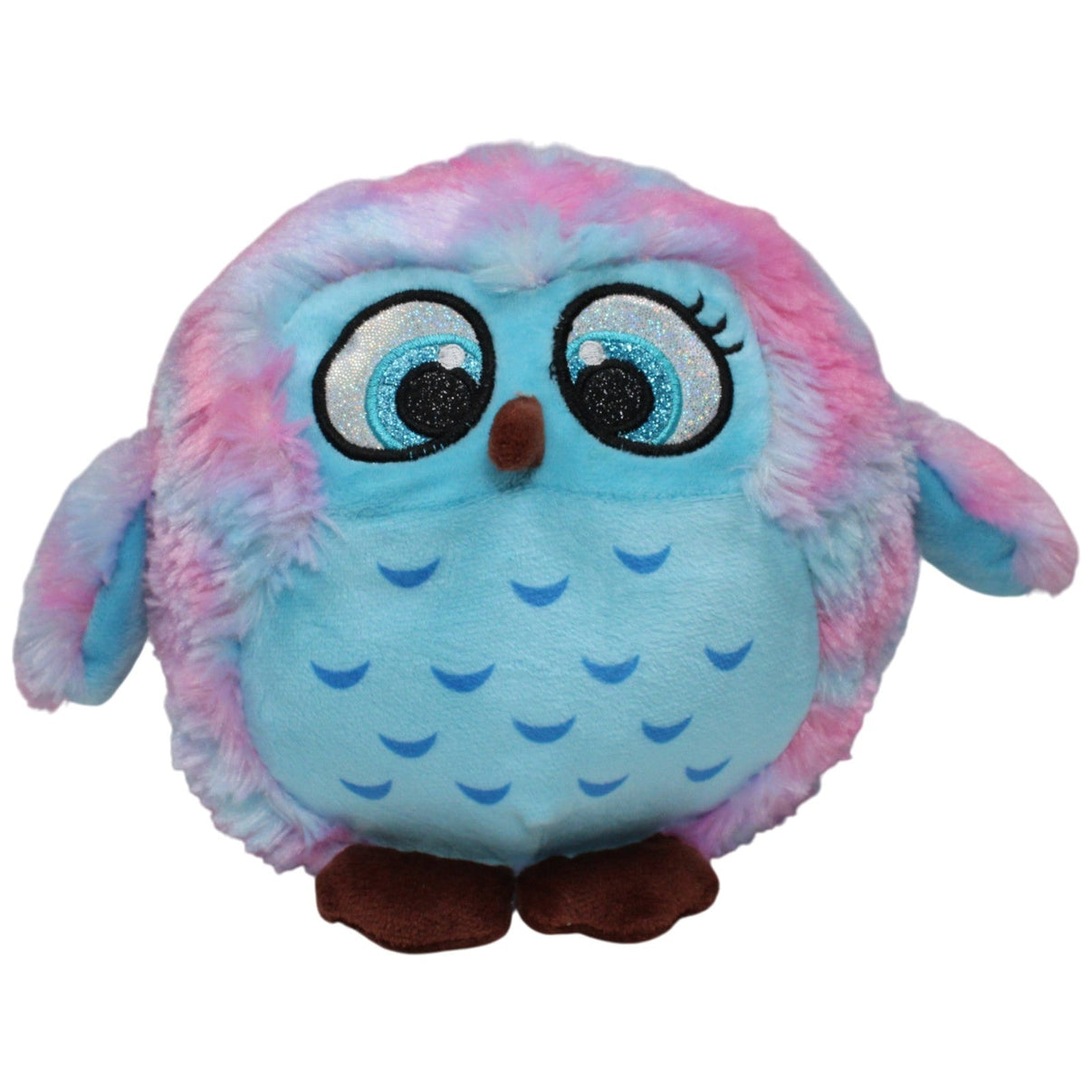 123000018436 SUN - DAY Runde Eule, blau - rosa Kuscheltier Kumpel Leo 22cm _GREEN WEEK_ Blau