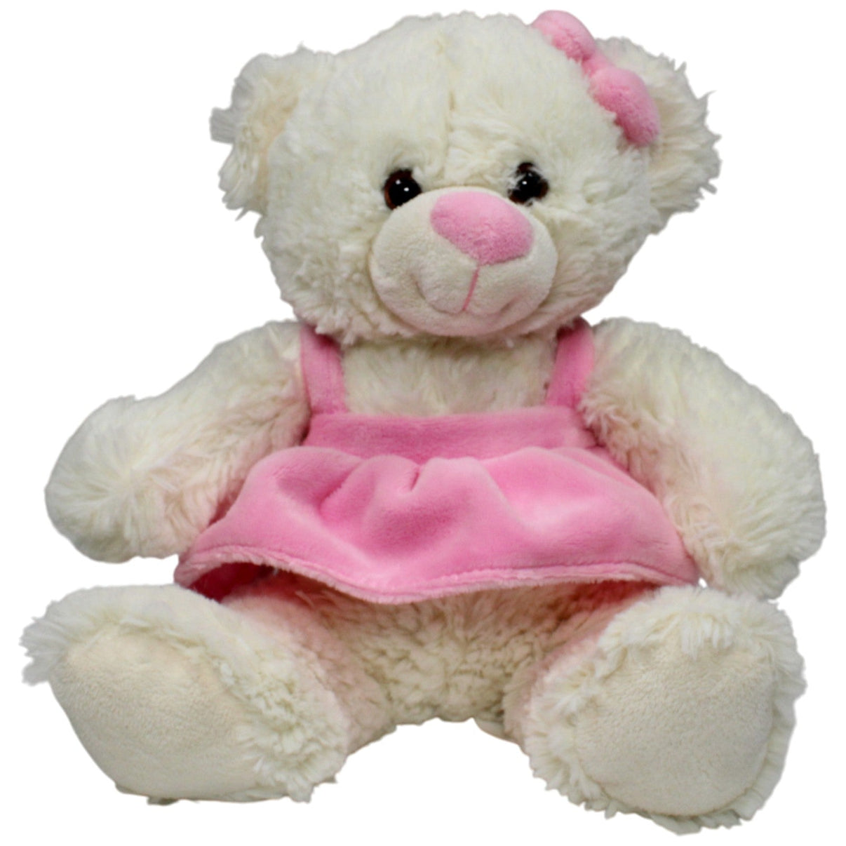 123000018441 Unbekannt Weißer kuscheliger Teddy mit rosa Kleid Kuscheltier Kumpel Leo 32cm _GREEN WEEK_ ebay - stofftiere
