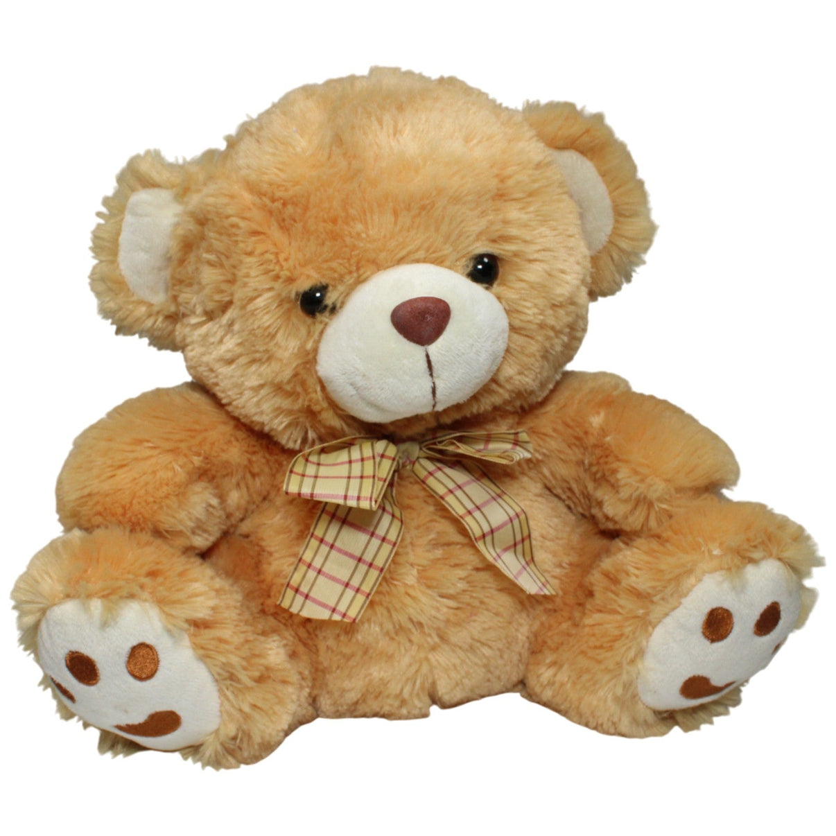 123000018567 Deef XL Teddybär mit Schleife, orange - beige Kuscheltier Kumpel Leo 40cm _GREEN WEEK_ Beige