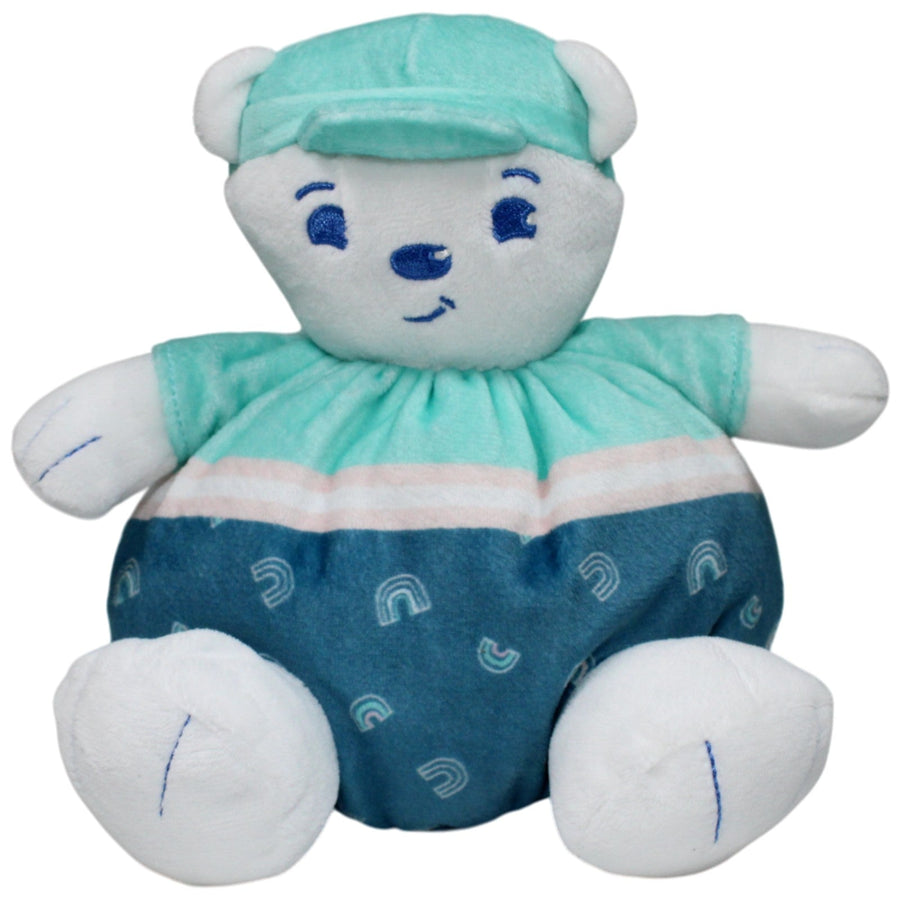 Kuschliger runder Teddy mit Hut, weiß