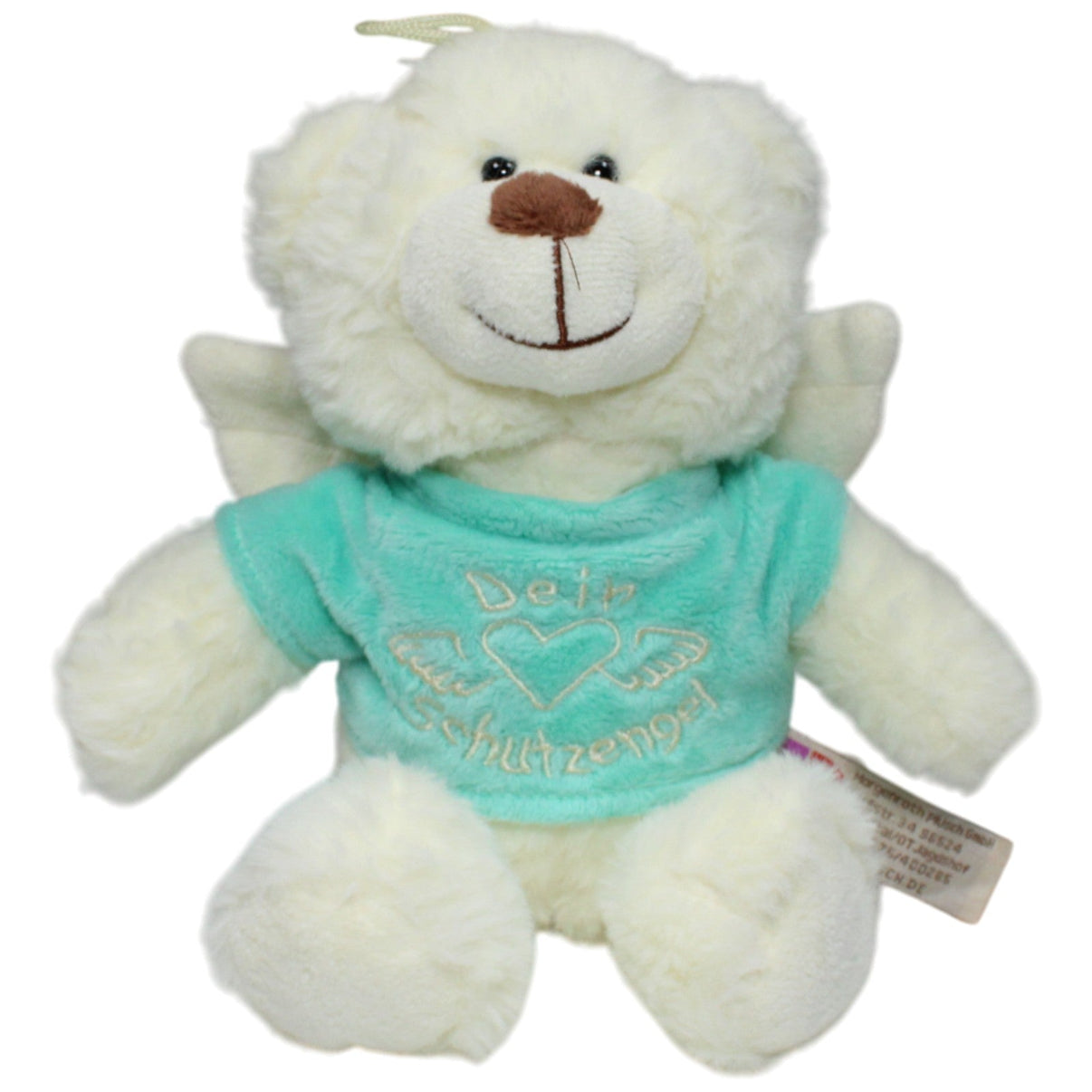 123000018724 Morgenroth Bär mit Flügel "Dein Schutzengel", türkis Kuscheltier Kumpel Leo 28cm Blau Bär