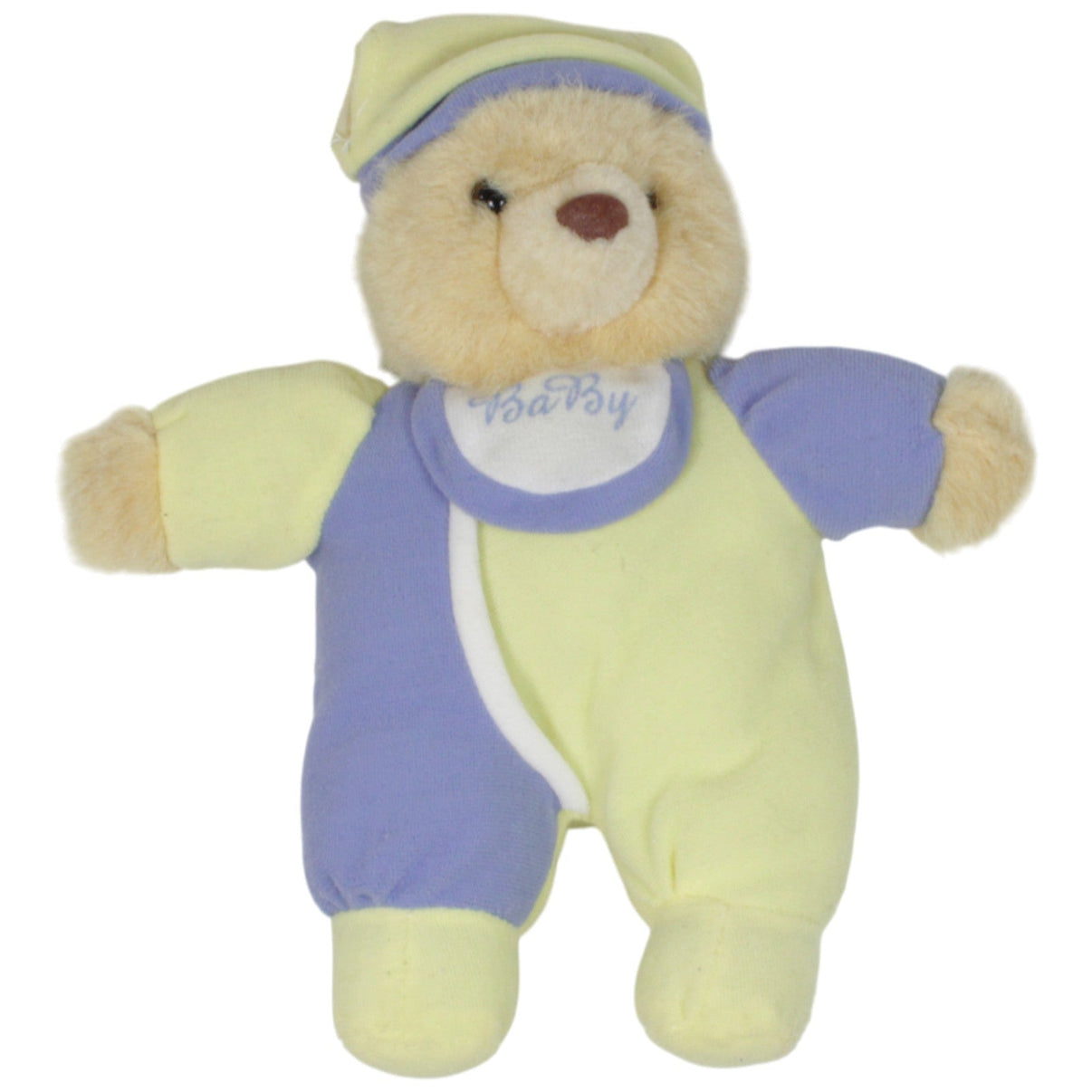 123000018898 Stelly Schlafbär mit Latz "BaBy", gelb - lila Kuscheltier Kumpel Leo 27cm Bär ebay - stofftiere