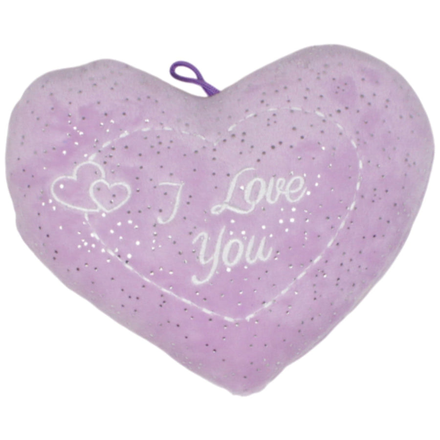 Lila Herz mit Glitzer "I Love You"