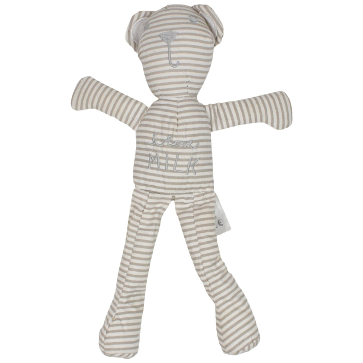 123000019044 Reserved Gestreifter Teddybär mit Rassel "i love MILK" Kuscheltier Kumpel Leo 32cm Beige ebay - stofftiere