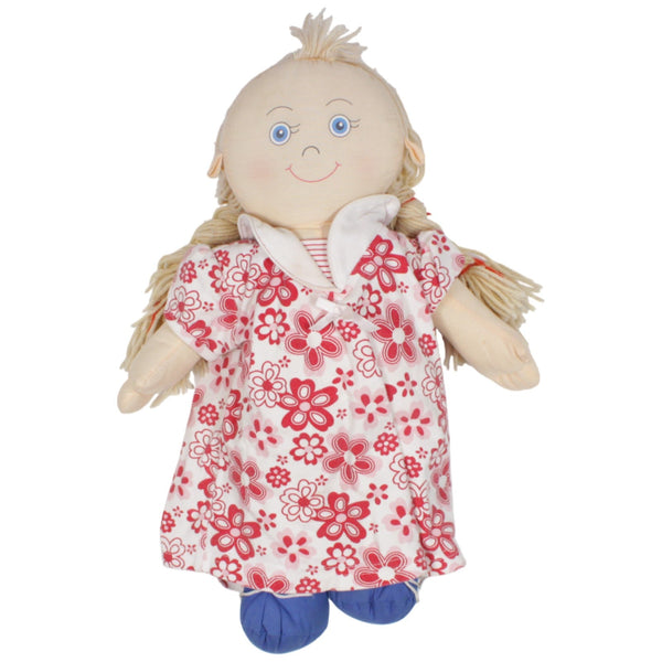 XL Blonde Puppe mit Blumenkleid