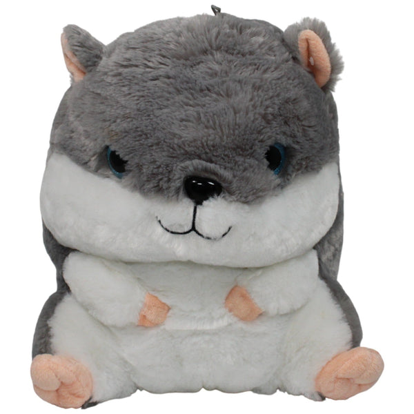 XL Hamster mit blauen Glitzeraugen, grau-weiß