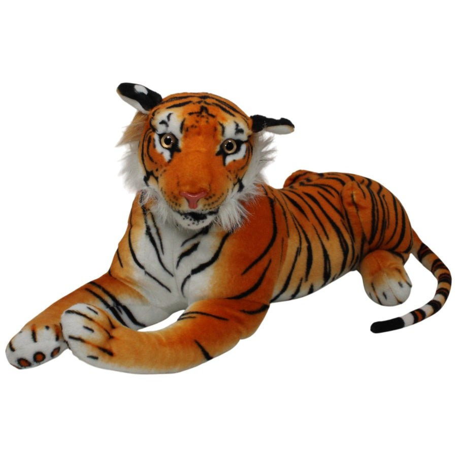 XXL Tiger mit Styropor-Kopf, liegend
