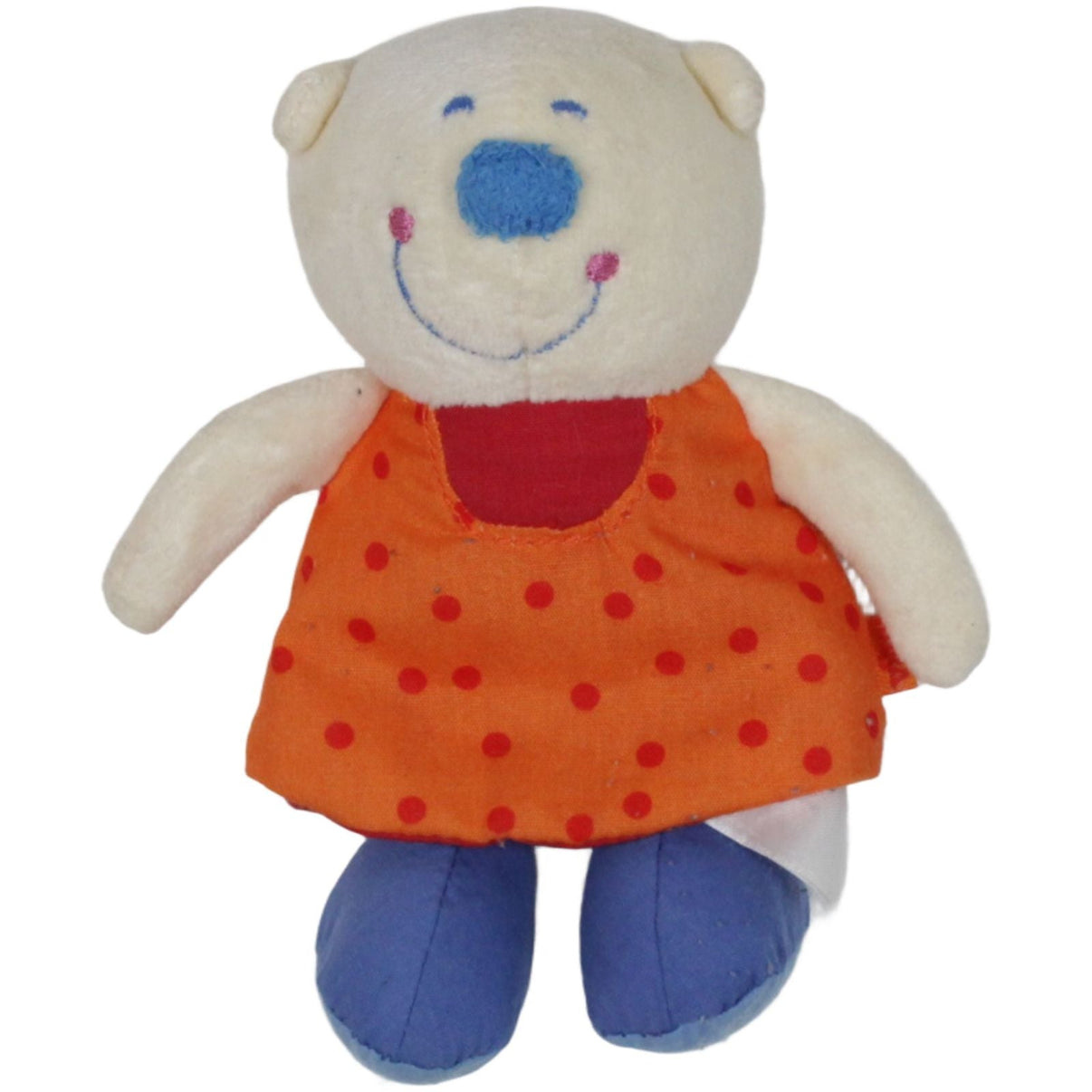 123000019270 HABA Rassel - Teddybär mit orangem Kleid Weichpuppe Kumpel Leo 14cm ebay - stofftiere Gebraucht