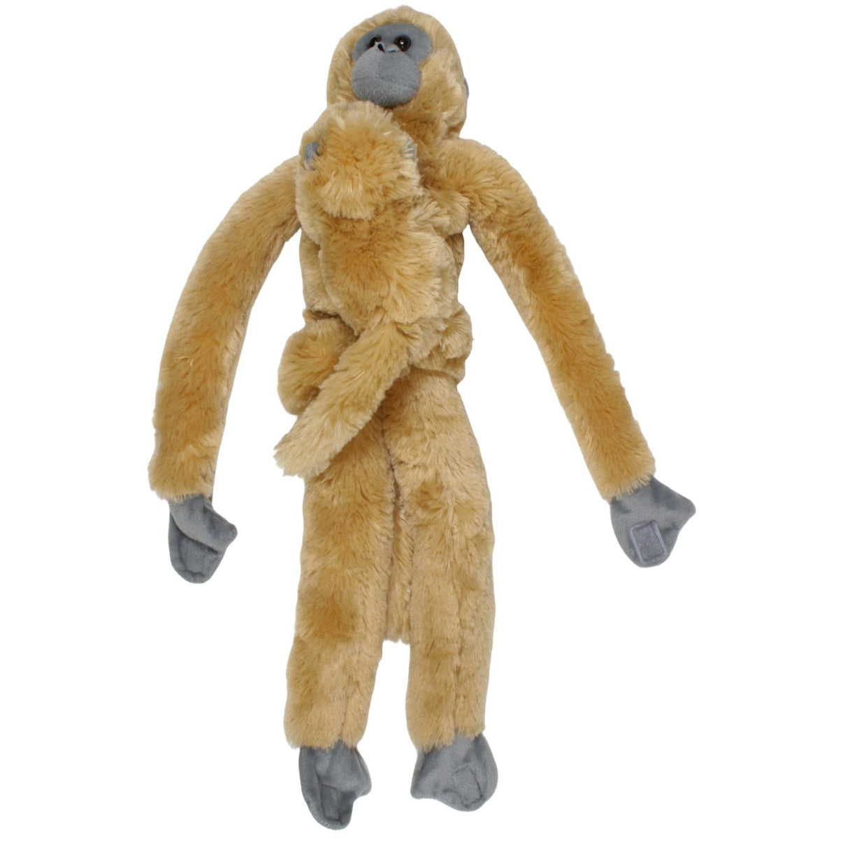 123000019414 Wild Republic Langur Mama und Baby mit Klett - Händen Kuscheltier Kumpel Leo 58cm Affe Braun