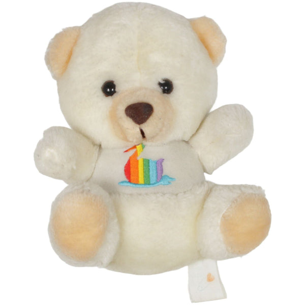 Süßer Teddy mit gesticktem Regenbogen-Schwan