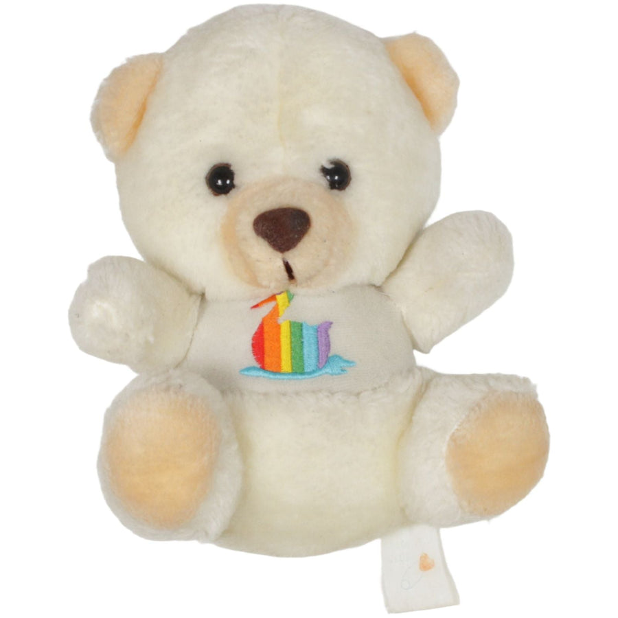 Süßer Teddy mit gesticktem Regenbogen-Schwan