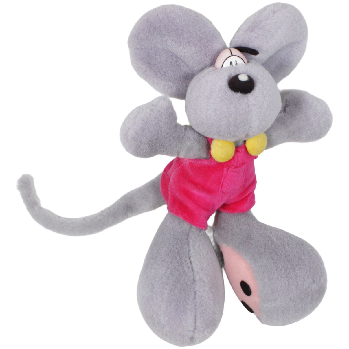 123000019440 Depesche Graue Diddl - Maus mit rosa Latzhose Kuscheltier Kumpel Leo 25cm _Vintage_ ebay - stofftiere