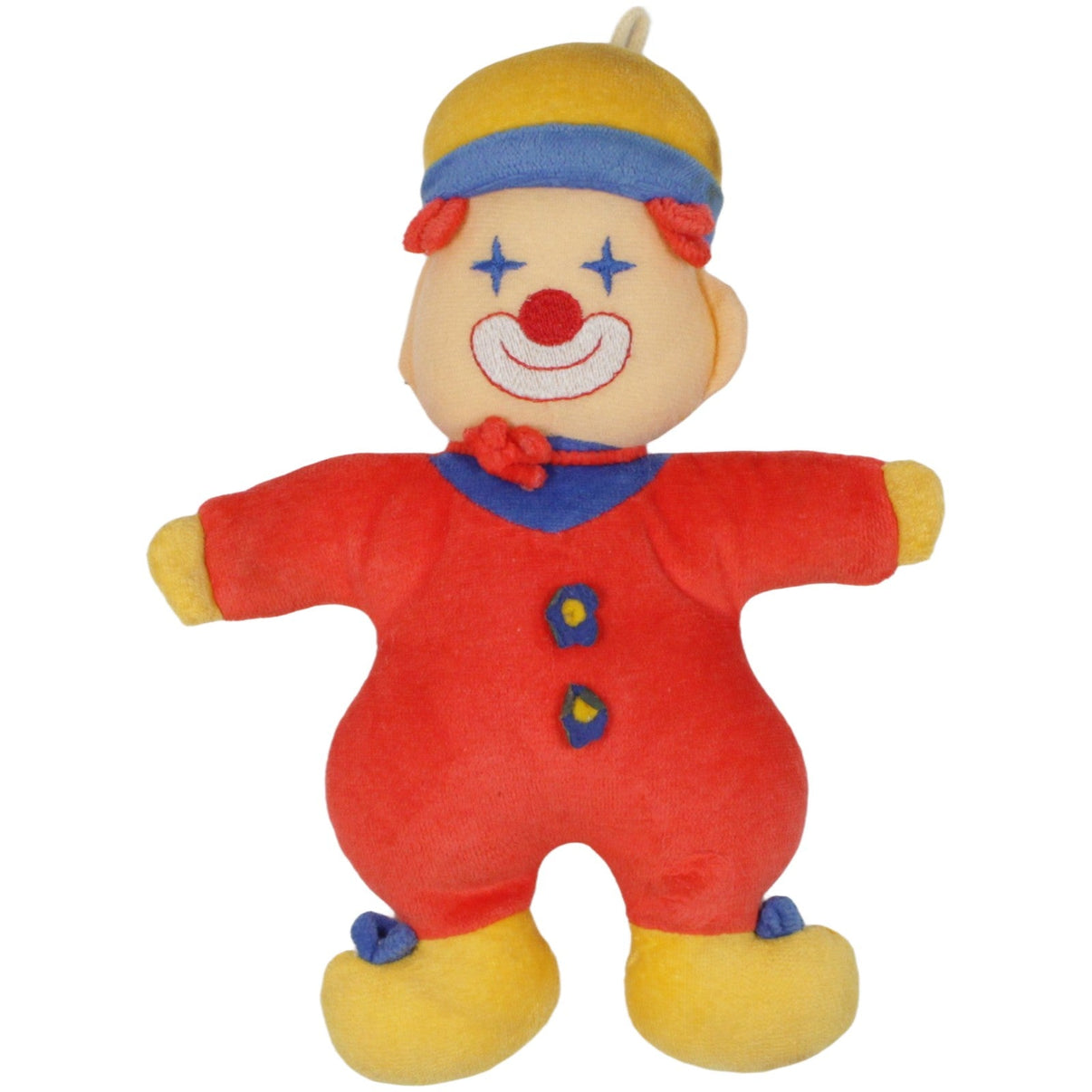 123000019531 Sterntaler Clown mit Sternaugen, rot Spielfigur mit Rassel Kumpel Leo 24cm _Vintage_ Clown