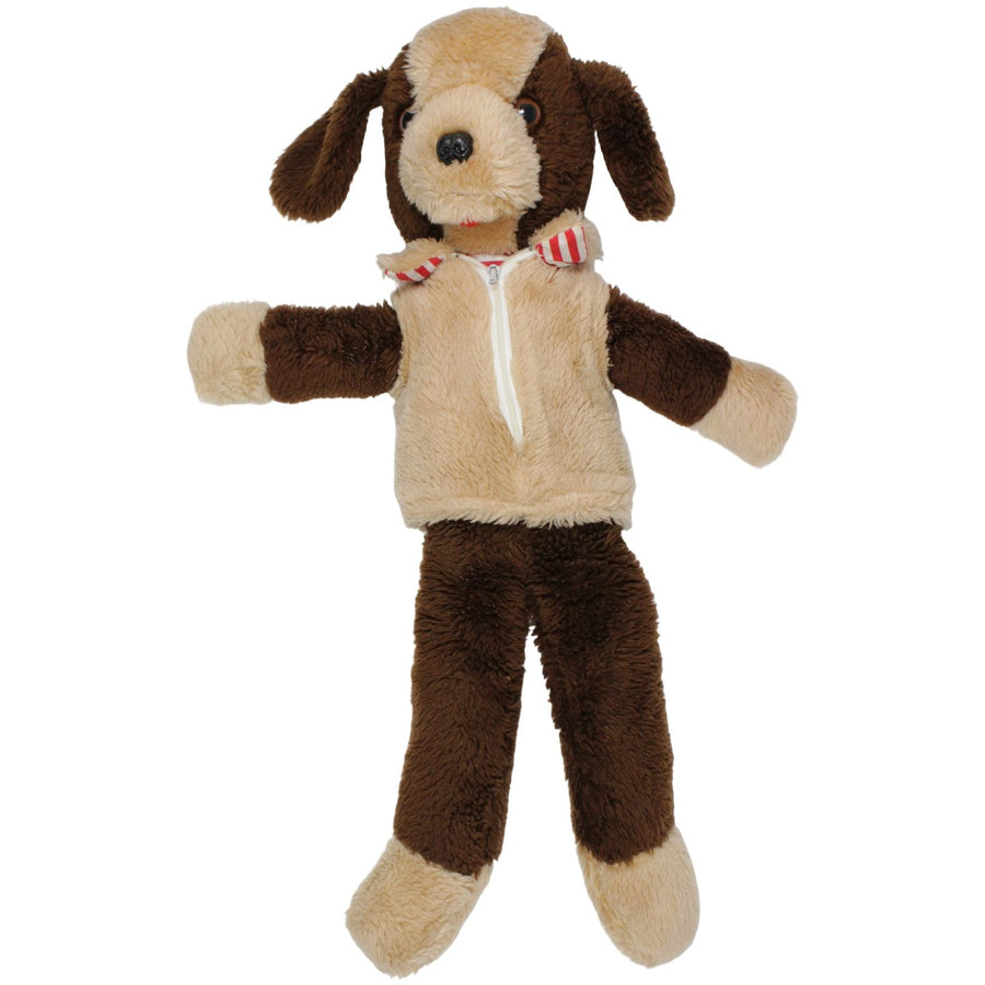 XL Hund mit Jacke, braun-beige