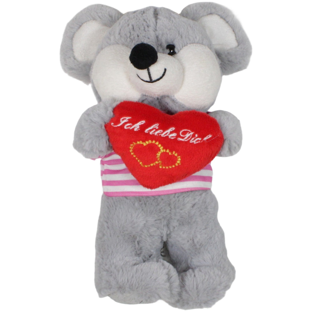123000019806 BEST PRICE LONDON Maus in gestreiftem Shirt mit Herz "Ich liebe Dich" Kuscheltier Kumpel Leo 28cm ebay - stofftiere Gebraucht