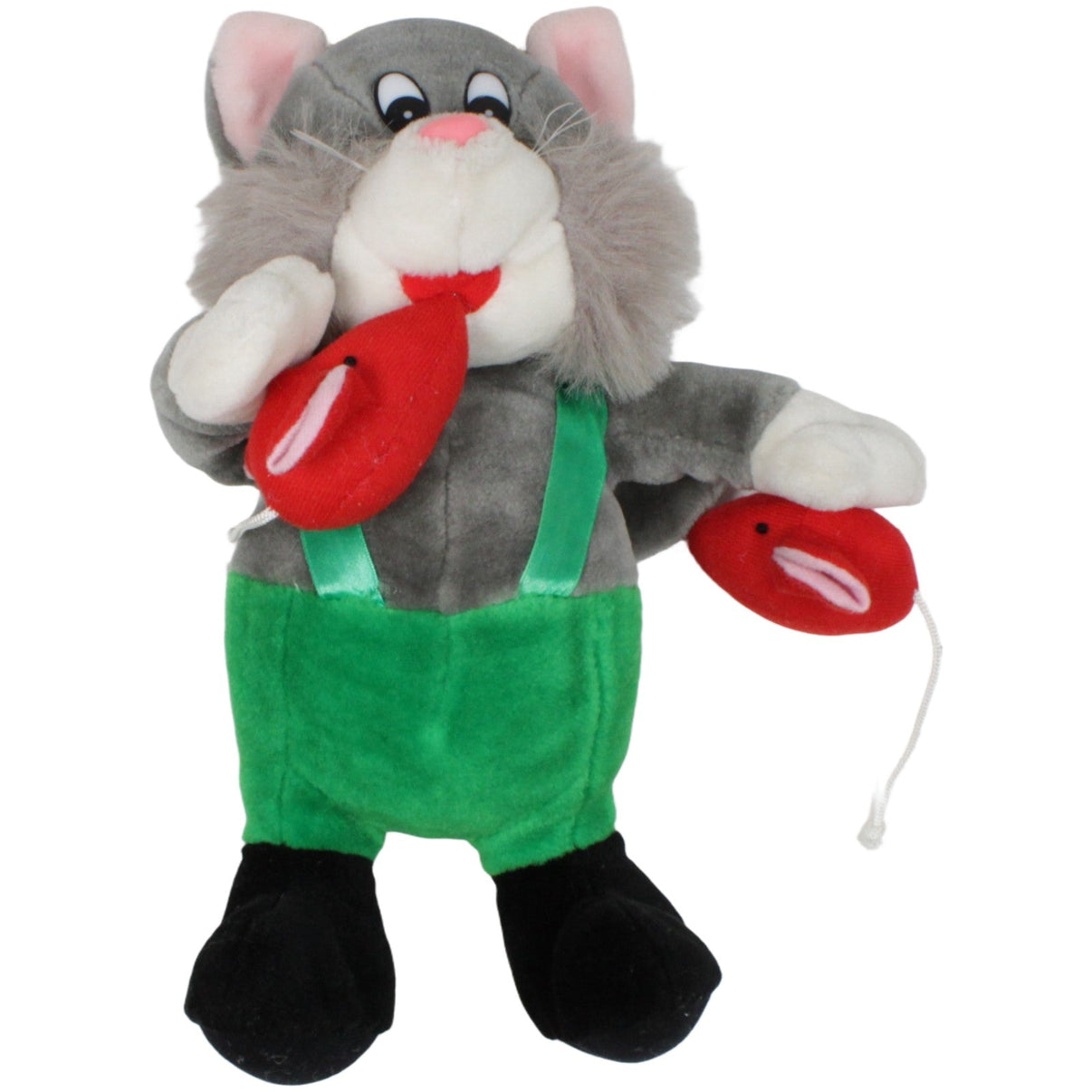123000019809 Paul Hamburg Katze in grüner Latzhose mit zwei roten Mäusen, groß Kuscheltier Kumpel Leo 35cm ebay - 20 - stofftiere Gebraucht