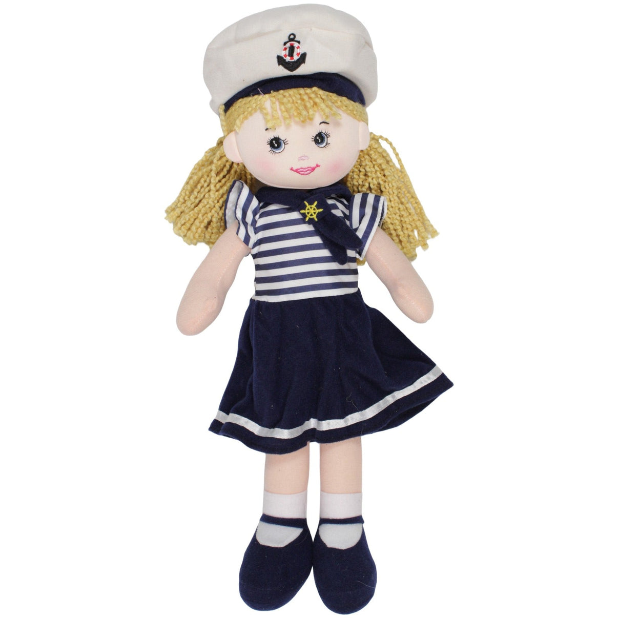 123000019836 Unbekannt Matrosen Mädchen mit blonden Haaren, XL Puppe Kumpel Leo 45cm Beige Blau