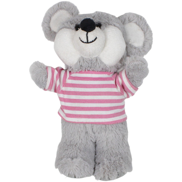 Maus in gestreiftem Shirt, weiß-rosa
