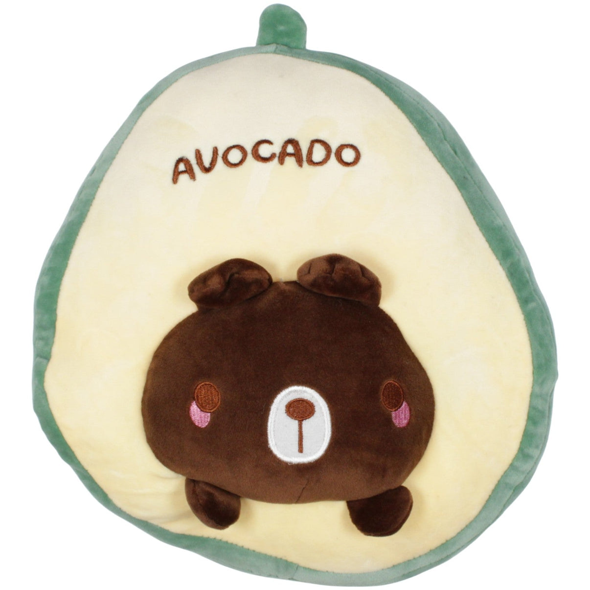 123000019900 Unbekannt Squishy Avocado mit Bär - Kern, dunkelbraun Plüschfigur Kumpel Leo 25cm 30cm Beige