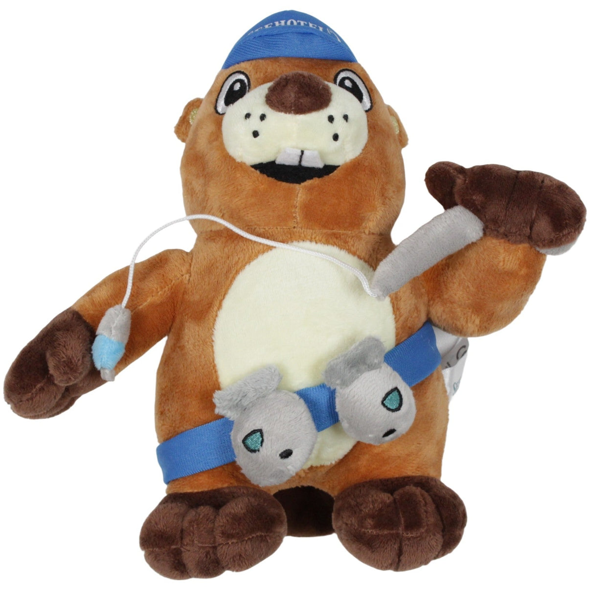 123000019935 Seehotel Zarrentin Maskottchen Biber mit Angel Kuscheltier Kumpel Leo 22cm Beige Biber